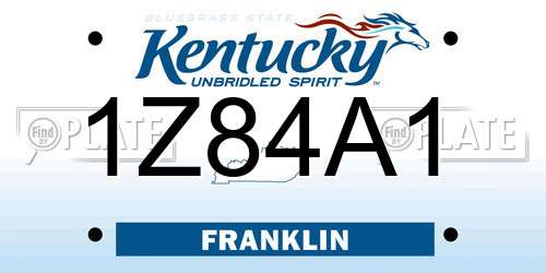 1Z84A1 Kentucky License Plate