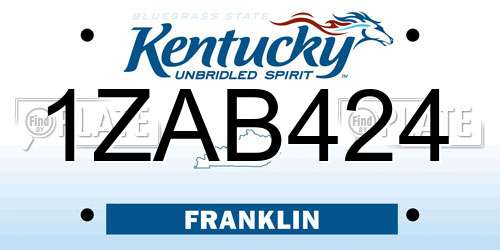 1ZAB424 Kentucky License Plate