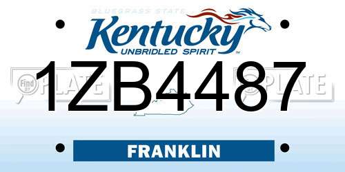 1ZB4487 Kentucky License Plate