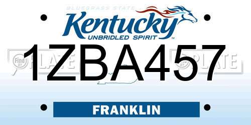 1ZBA457 Kentucky License Plate