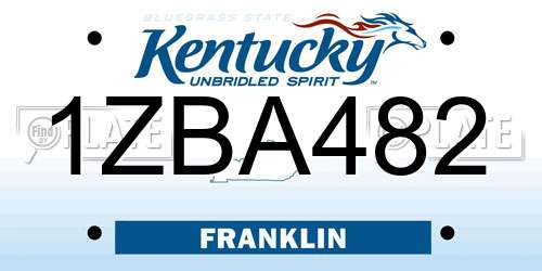 1ZBA482 Kentucky License Plate