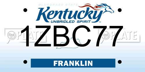 1ZBC77 Kentucky License Plate