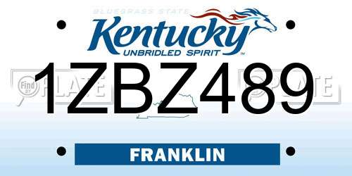 1ZBZ489 Kentucky License Plate