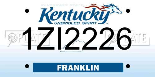 1ZI2226 Kentucky License Plate