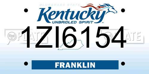 1ZI6154 Kentucky License Plate