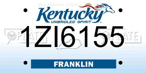 1ZI6155 Kentucky License Plate