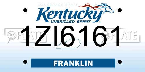 1ZI6161 Kentucky License Plate