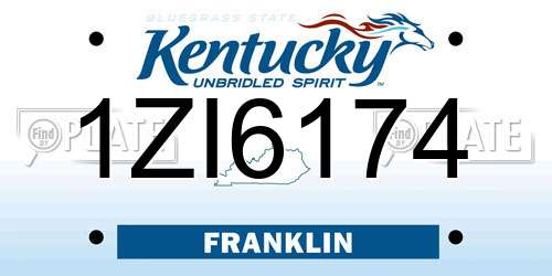 1ZI6174 Kentucky License Plate