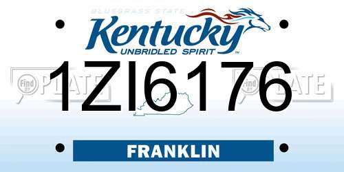 1ZI6176 Kentucky License Plate