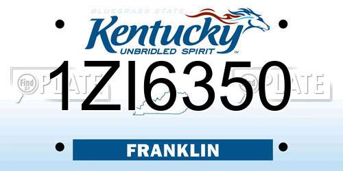 1ZI6350 Kentucky License Plate