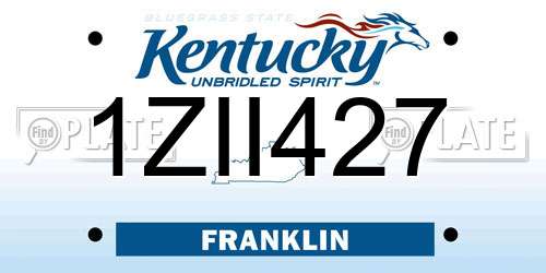 1ZII427 Kentucky License Plate