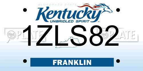 1ZLS82 Kentucky License Plate