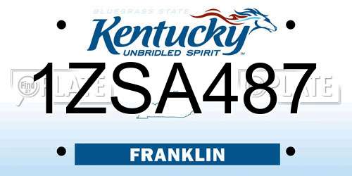 1ZSA487 Kentucky License Plate