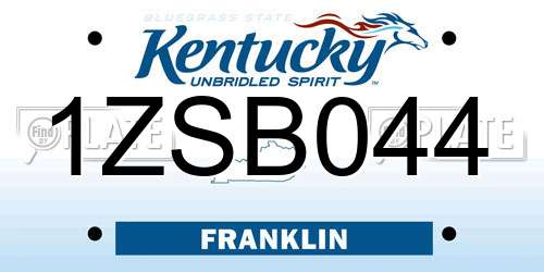 1ZSB044 Kentucky License Plate