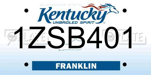 1ZSB401 Kentucky License Plate