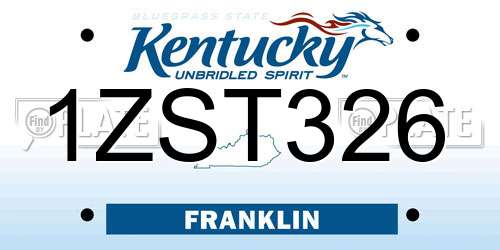 1ZST326 Kentucky License Plate