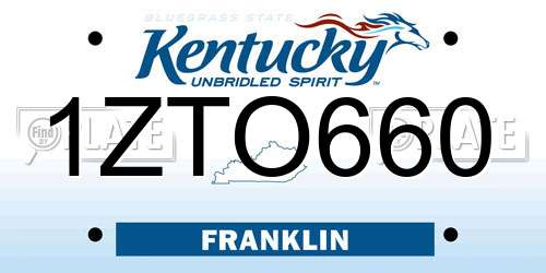 1ZTO660 Kentucky License Plate