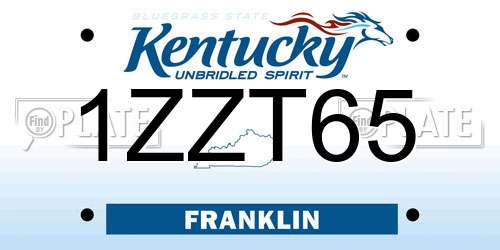 1ZZT65 Kentucky License Plate