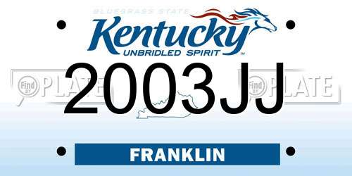 2003JJ Kentucky License Plate