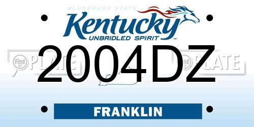 2004DZ Kentucky License Plate