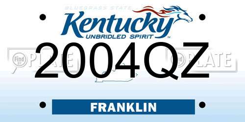 2004QZ Kentucky License Plate