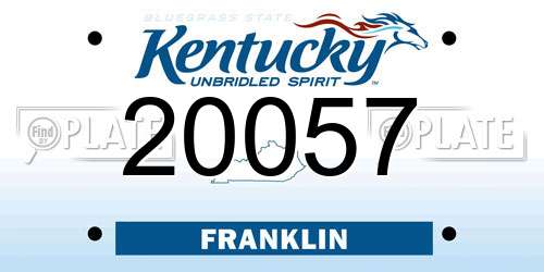 20057 Kentucky License Plate