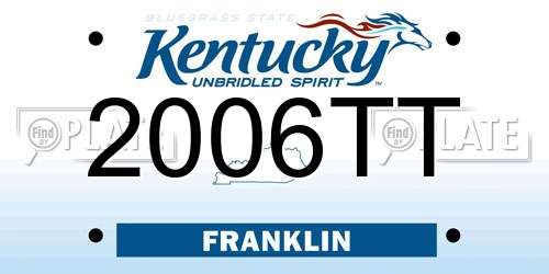 2006TT Kentucky License Plate