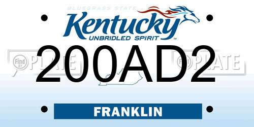 200AD2 Kentucky License Plate
