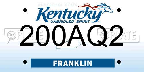 200AQ2 Kentucky License Plate