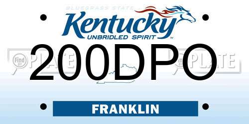 200DPO Kentucky License Plate