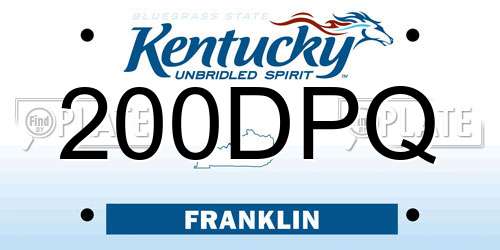 200DPQ Kentucky License Plate