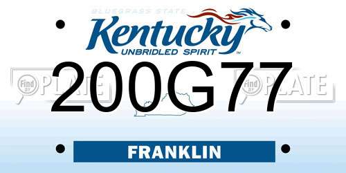 200G77 Kentucky License Plate