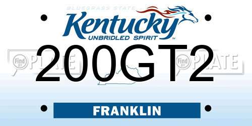 200GT2 Kentucky License Plate