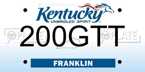 200GTT Kentucky License Plate