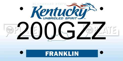 200GZZ Kentucky License Plate