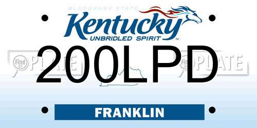 200LPD Kentucky License Plate