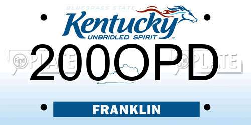 200OPD Kentucky License Plate