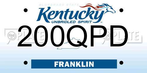 200QPD Kentucky License Plate