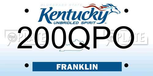 200QPO Kentucky License Plate