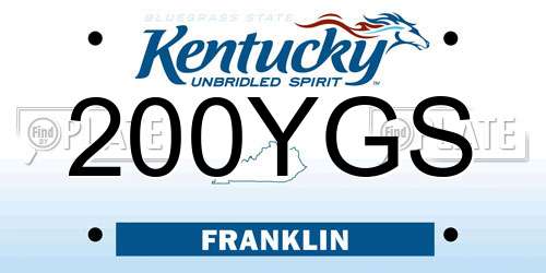 200YGS Kentucky License Plate