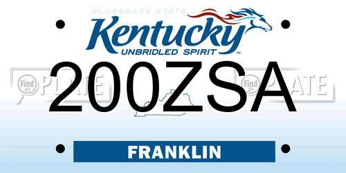 200ZSA Kentucky License Plate
