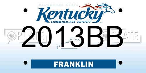2013BB Kentucky License Plate