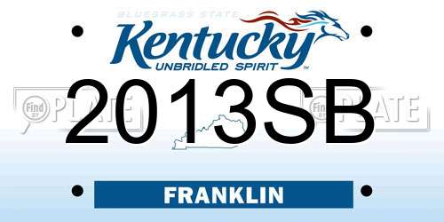 2013SB Kentucky License Plate