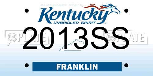 2013SS Kentucky License Plate