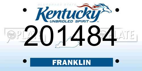 201484 Kentucky License Plate