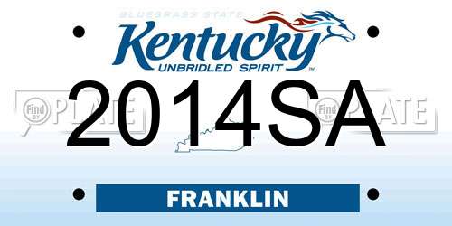 2014SA Kentucky License Plate