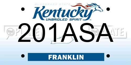 201ASA Kentucky License Plate