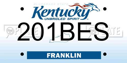 201BES Kentucky License Plate