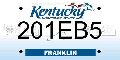 201EB5 Kentucky License Plate