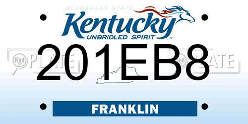 201EB8 Kentucky License Plate